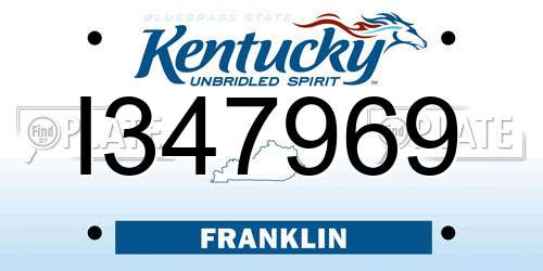 I347969 Kentucky License Plate