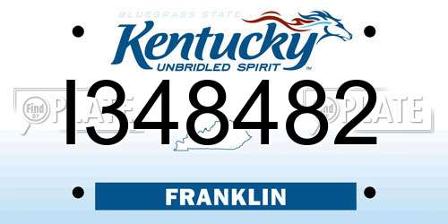 I348482 Kentucky License Plate