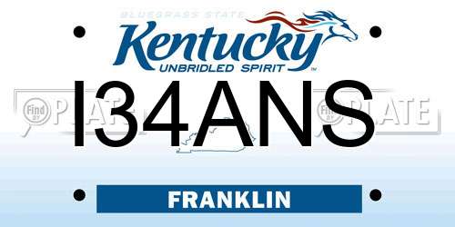 I34ANS Kentucky License Plate