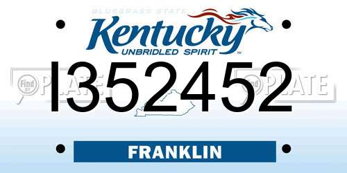 I352452 Kentucky License Plate
