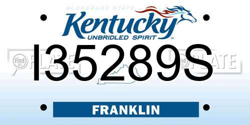 I35289S Kentucky License Plate
