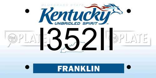 I352II Kentucky License Plate