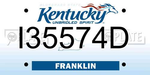 I35574D Kentucky License Plate
