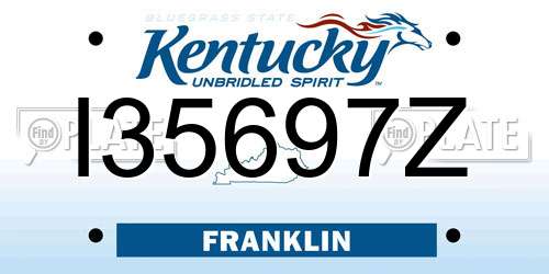 I35697Z Kentucky License Plate