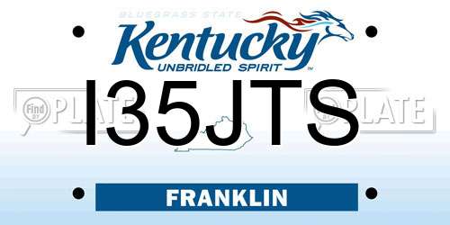 I35JTS Kentucky License Plate