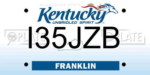 I35JZB Kentucky License Plate