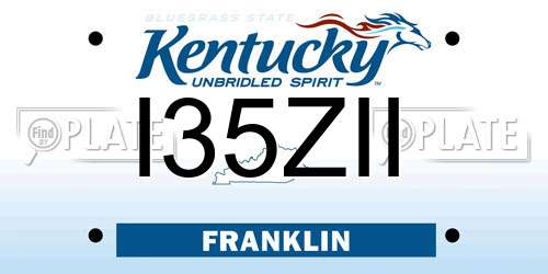 I35ZII Kentucky License Plate