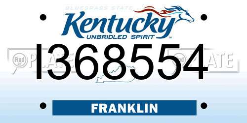 I368554 Kentucky License Plate