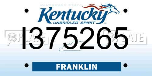 I375265 Kentucky License Plate