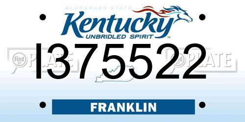 I375522 Kentucky License Plate