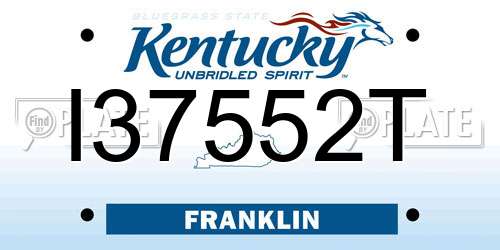 I37552T Kentucky License Plate