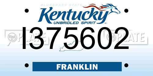 I375602 Kentucky License Plate