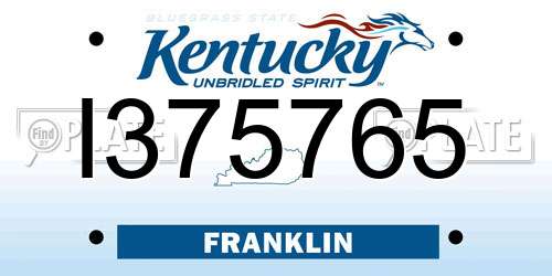 I375765 Kentucky License Plate