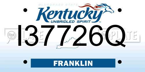 I37726Q Kentucky License Plate