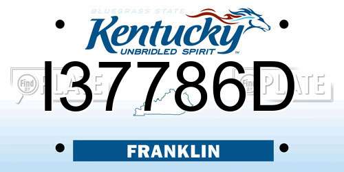 I37786D Kentucky License Plate