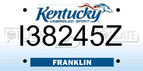 I38245Z Kentucky License Plate