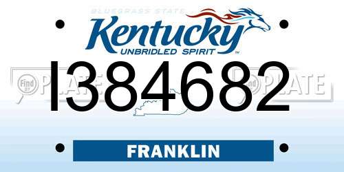 I384682 Kentucky License Plate