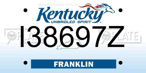 I38697Z Kentucky License Plate