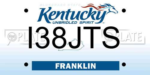 I38JTS Kentucky License Plate