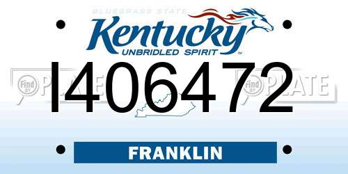 I406472 Kentucky License Plate