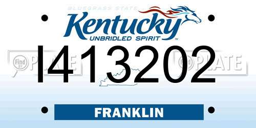 I413202 Kentucky License Plate
