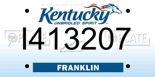 I413207 Kentucky License Plate