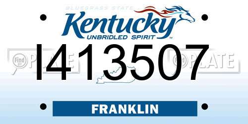 I413507 Kentucky License Plate