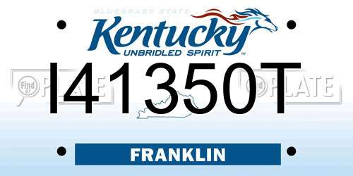 I41350T Kentucky License Plate