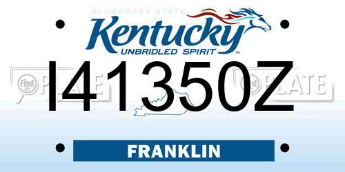 I41350Z Kentucky License Plate