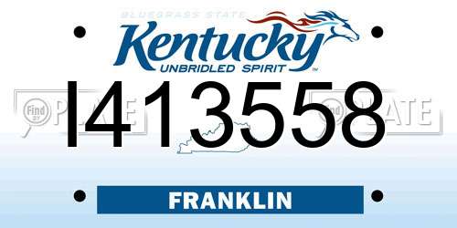 I413558 Kentucky License Plate