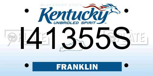 I41355S Kentucky License Plate