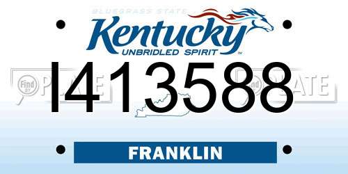 I413588 Kentucky License Plate