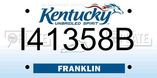I41358B Kentucky License Plate