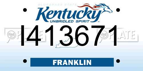 I413671 Kentucky License Plate