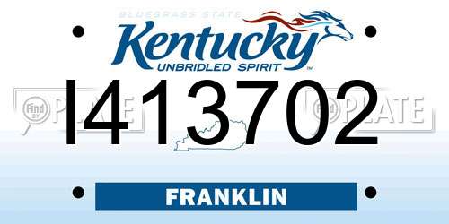 I413702 Kentucky License Plate