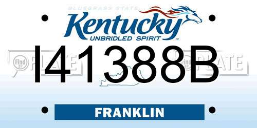 I41388B Kentucky License Plate