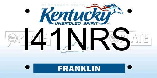 I41NRS Kentucky License Plate