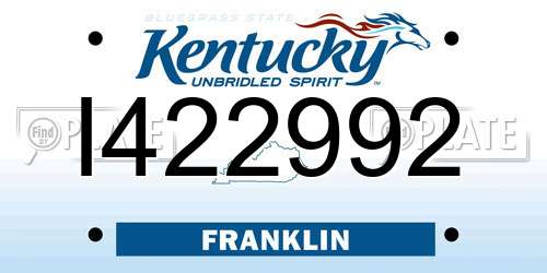 I422992 Kentucky License Plate