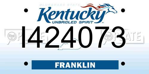 I424073 Kentucky License Plate