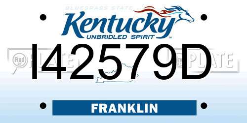 I42579D Kentucky License Plate