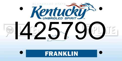 I42579O Kentucky License Plate
