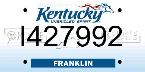 I427992 Kentucky License Plate