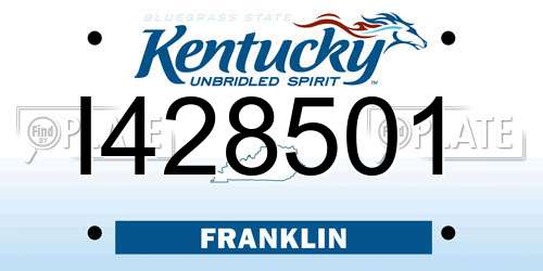 I428501 Kentucky License Plate
