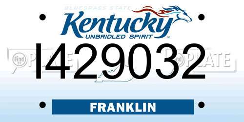 I429032 Kentucky License Plate