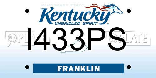I433PS Kentucky License Plate