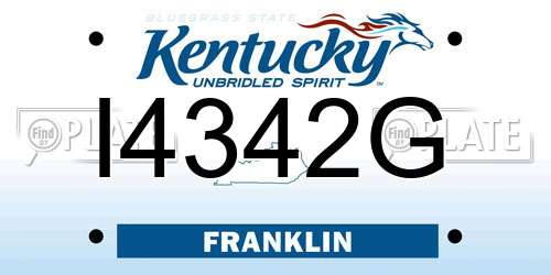 I4342G Kentucky License Plate