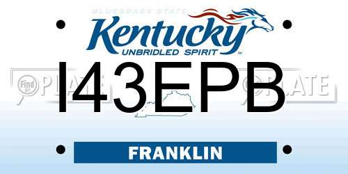 I43EPB Kentucky License Plate