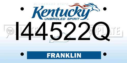 I44522Q Kentucky License Plate
