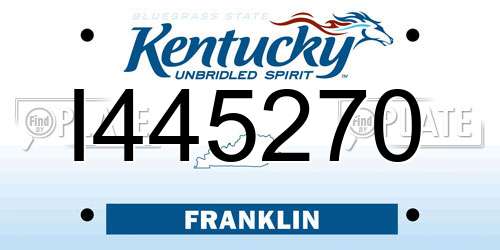 I445270 Kentucky License Plate