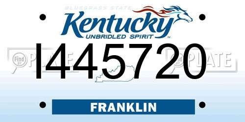 I445720 Kentucky License Plate
